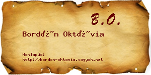 Bordán Oktávia névjegykártya